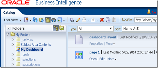 OBIEE 11g dashboard page outside of dashboard