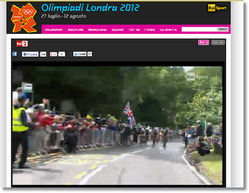 RAI Sport pagina dedicata alle Olimpiadi di Londra 2012