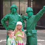 Hannah and Bryan with the Toy Story army men in Hollywood Studios in Disney 06062011a