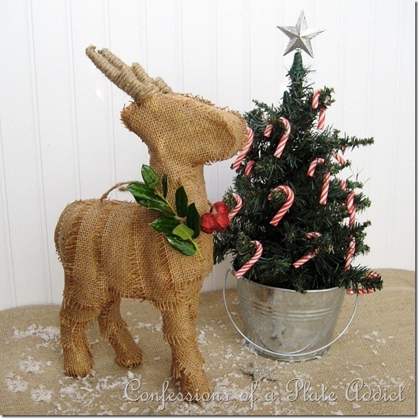 CONFESSIONS OF A PLATE ADDICT Burlap Découpage Deer CONFESSIONS OF A PLATE ADDICT Burlap Découpage Deer
