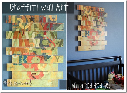 PBJstories Graffiti Wall Art Mod podge, graffiti wall art, boys bedroom