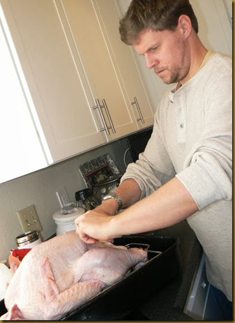 Bob prepping turkey