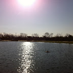 The fishing pond at Cajun Palms RV Resort