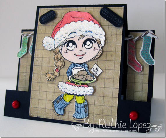 Kenny K digis - Santa Cookies - Center Step Card - Silhouette Cameo - 613 Avenue Create - Ruthie Lopez DT