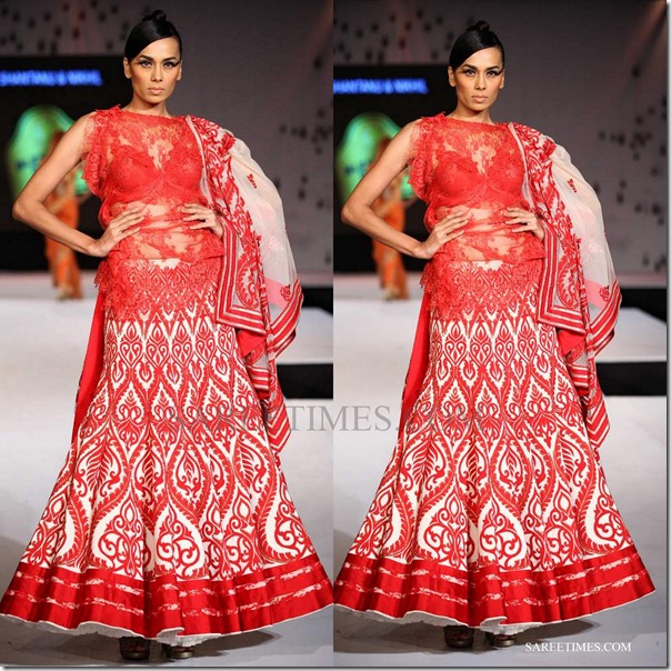shantanu nikhil_red_cream_lehenga