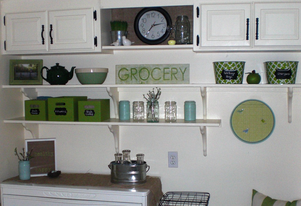 open kitchen shelving