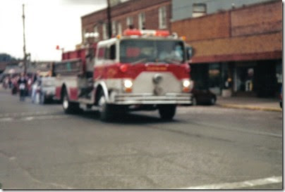 04 Clatskanie Fire Department Mack Fire Engine in the Rainier Days in the Park Parade on July 8, 2000