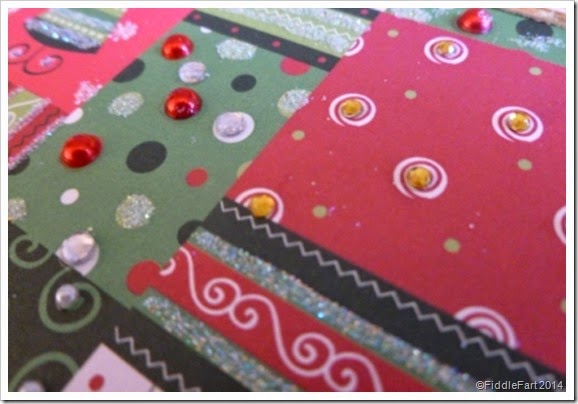 Gemmed patchwork Christmas Card