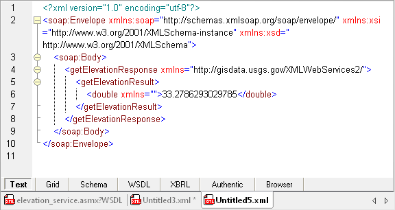 SOAP response viewed in XMLSpy