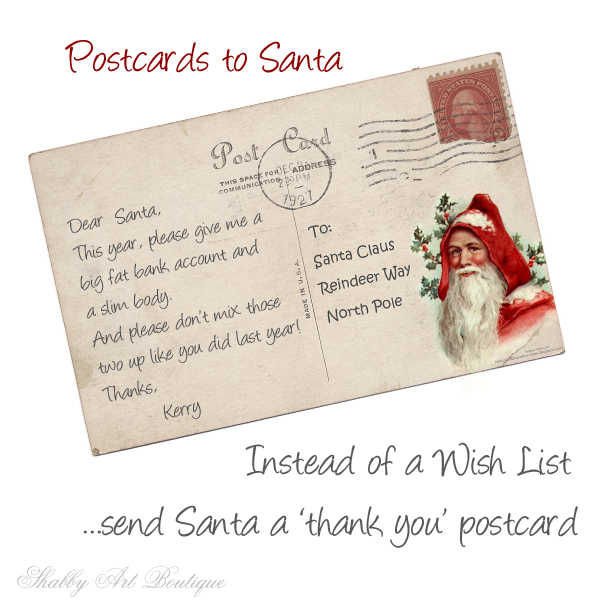 Shabby Art Boutique - postcard to Santa