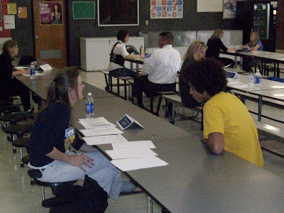 Student Keenan Thyen is being interviewed by Kayly Cansler, Personnel Manager at the Washington Wal-Mart Student Keenan Thyen is being interviewed by Kayly Cansler, Personnel Manager at the Washington Wal-Mart