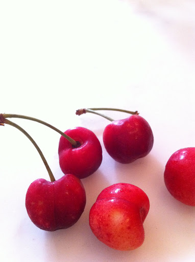 I've never actually known what type of cherry tree we have—the colors range from golden yellow to almost Bing-red, but the flesh is pale. Anyone know?