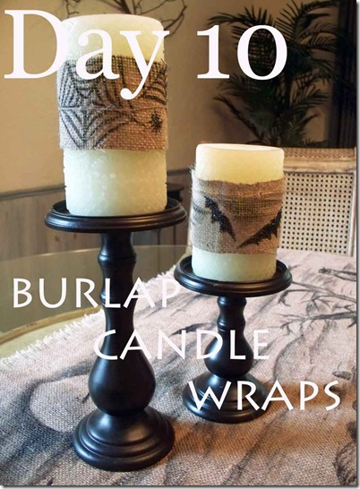 burlap candle wrap
