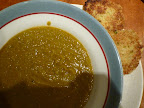 Soup with fritters on the side