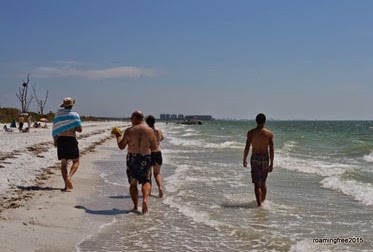 Walking along the shoreline