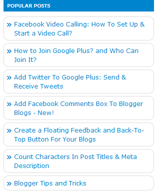 Popular posts widget Popular posts widget