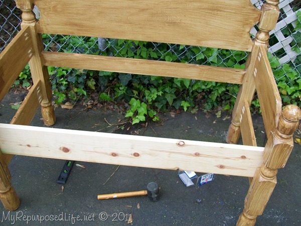 twin headboard into bench