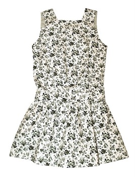 Vestido Floral Preto e Branco Frente Vestido Floral Preto e Branco Frente