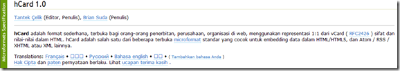 Contoh Microformats di website Contoh Microformats di website