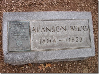 IMG_8331 Alanson Beers Tombstone at Lee Mission Cemetery in Salem, Oregon on August 12, 2007