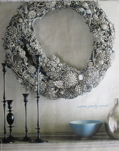 We all drool over this rhinestone pin wreath in our offices.  (Organic Style magazine)