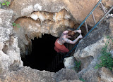 Tink descends into hell.  (Cenote cave outside Merida, Mexico)