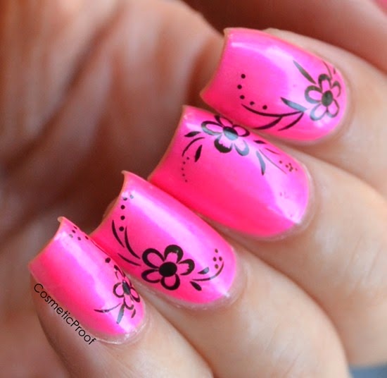 Doll Face Brand Nail Polish in Pisces Pink with Nail Decals