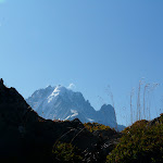 Gros plan sur l'Aiguille Verte et les Drus