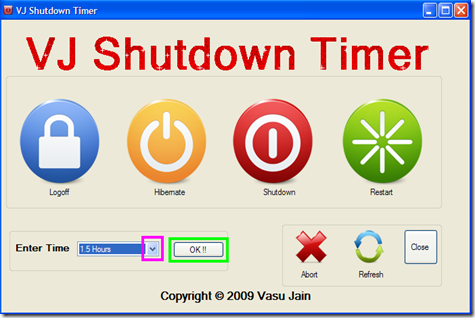 VJ Shutdown Timer