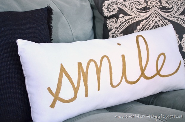 gold painted pillow