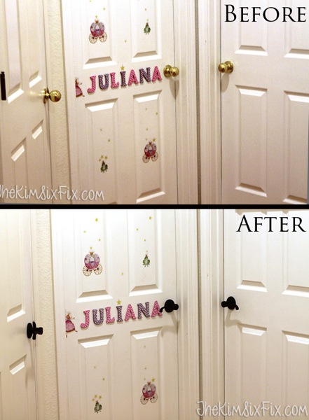 Hall door handles before and after