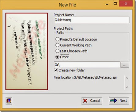 Give project a name and path Give project a name and path