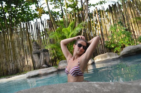 Alexandra Kovacova enjoying swimming pool in Totem Hotel Beach Resort in Costa Rica.JPG