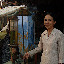 This nice lady was selling petrol from an antique dispenser to passing motobikers.