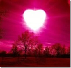 pink heart sky