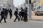  – La police disperse les manifestants le 1/9/2011 à Kinshasa, lors d’une marche des opposants. Radio Okapi/ Ph. John Bompengo