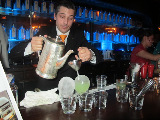 This was the most inventive drink of the night,
The First Word from DB Bistro.
A drink in an ice bubble...Love it