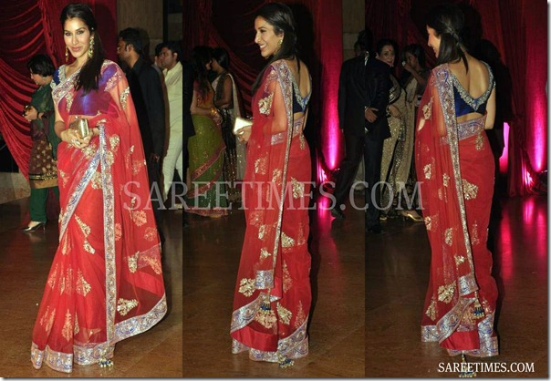 Sophie_Chaudhary_Red_Saree