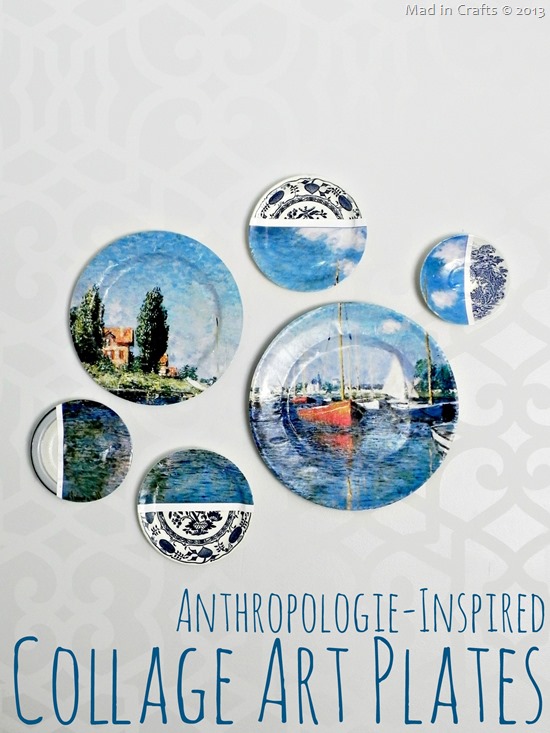 Anthropologie Knock-Off Collage Art Plates