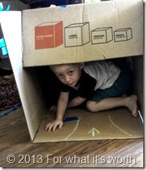 A boy with a box