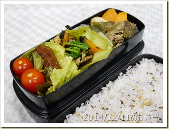 豚汁の具と荒布の煮物弁当(2014/12/11)