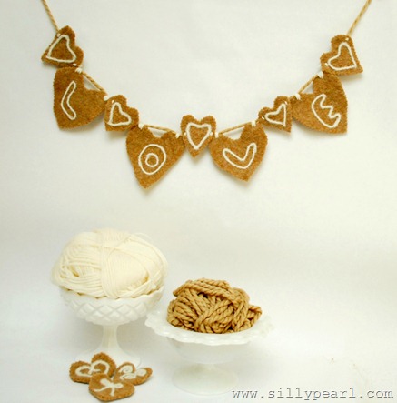 Felted Heart Garland by The Silly Pearl