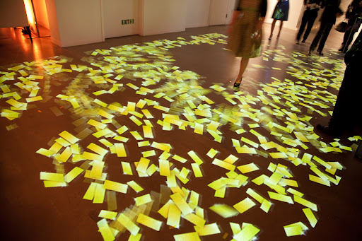 It was hard to capture the movement of Levy Lighting's interactive projection with a camera -- but we promise, it was amazing!