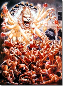 Narasimhadeva killing Hiranyakashipu's attendents