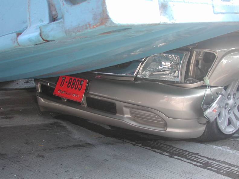 NEVER EVER DRIVE CLOSE TO CONTAINERS