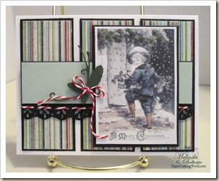 vintage christmas snow boy card idea 500