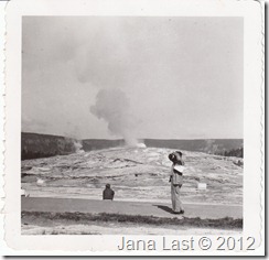 Old Faithful Geyser in Yellowstone National Park Wyoming 1952