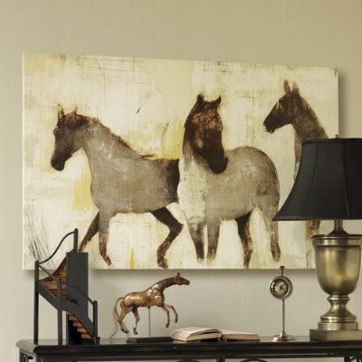 I love the unfinished look of this horse print. (ballarddesigns.com)
