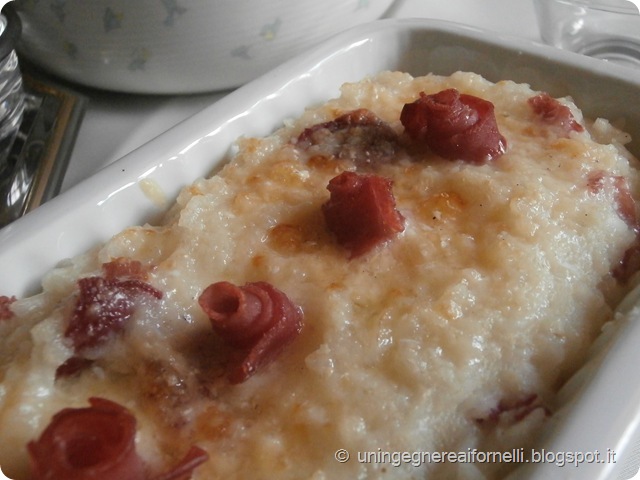 risotto forno rice gratin parma ham prosciutto crudo cavolfiore  cauliflower parmigiano parmesan primo riso