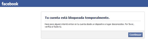 Cuenta de Facebook bloqueada